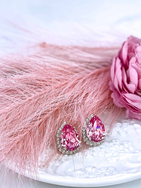 Smeigtukai auskarai "Crystal drop"