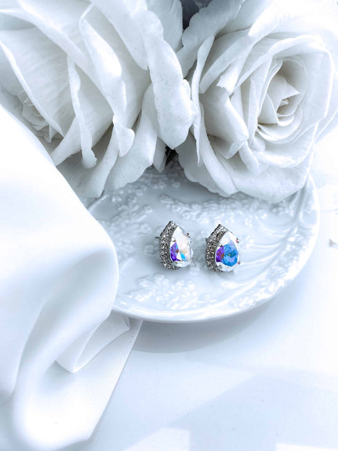 Smeigtukai auskarai "Crystal drop"