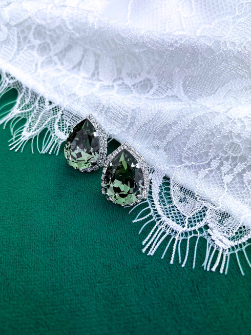 Smeigtukai auskarai "Crystal drop"