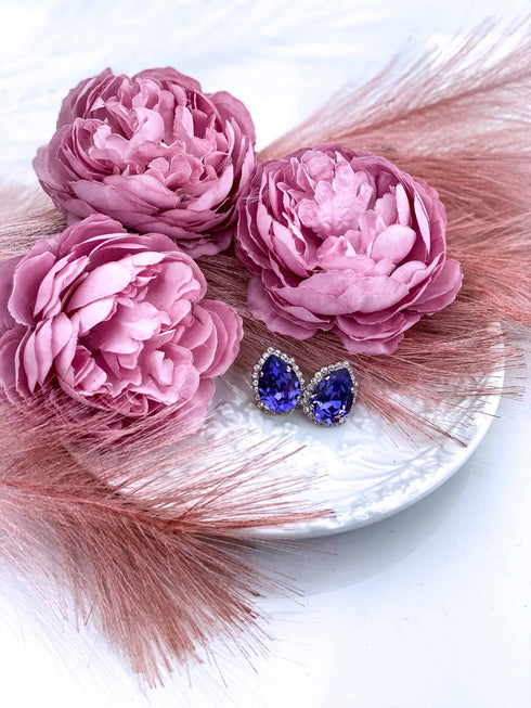 Smeigtukai auskarai "Crystal drop"