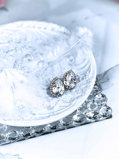 Smeigtukai auskarai "Crystal drop"