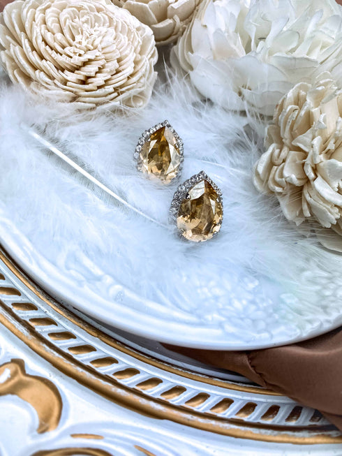 Smeigtukai auskarai "Crystal drop"