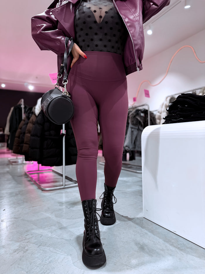 Slimming leggings with stirrups 3286 - PURPLE