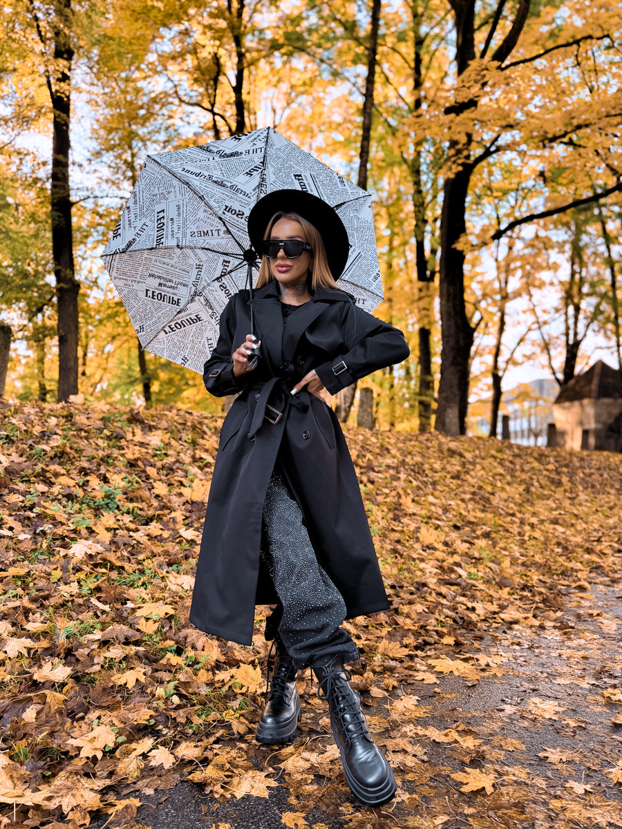 Trench coat "KANEL NA3072" - BLACK