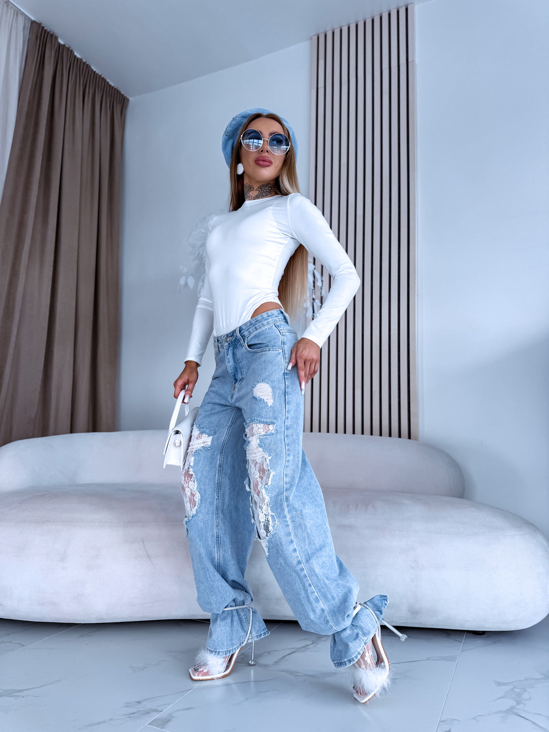 Long Sleeve Bodysuit "BASIC" - WHITE