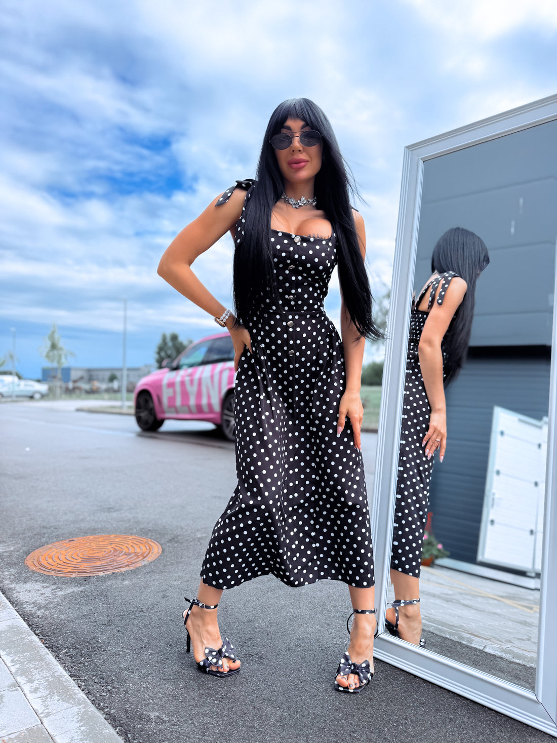 Платье «DOTTED CHARM» 1363 – ЧЁРНОЕ