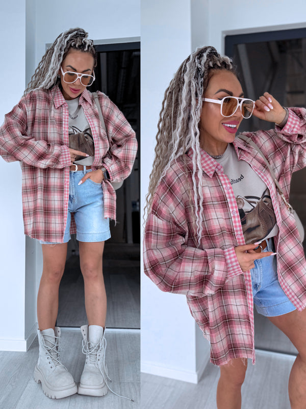 Striped blouse "COUNTRYSIDE MOOD" DM2695 - PINK