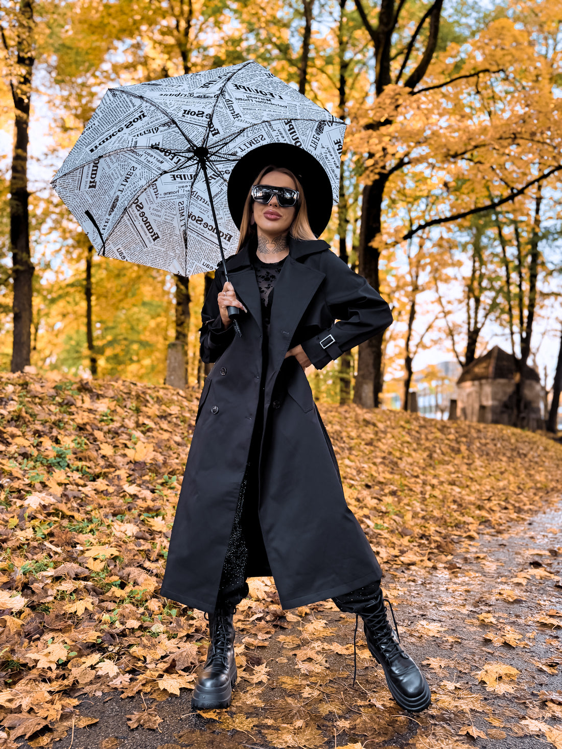 Trench coat "KANEL NA3072" - BLACK