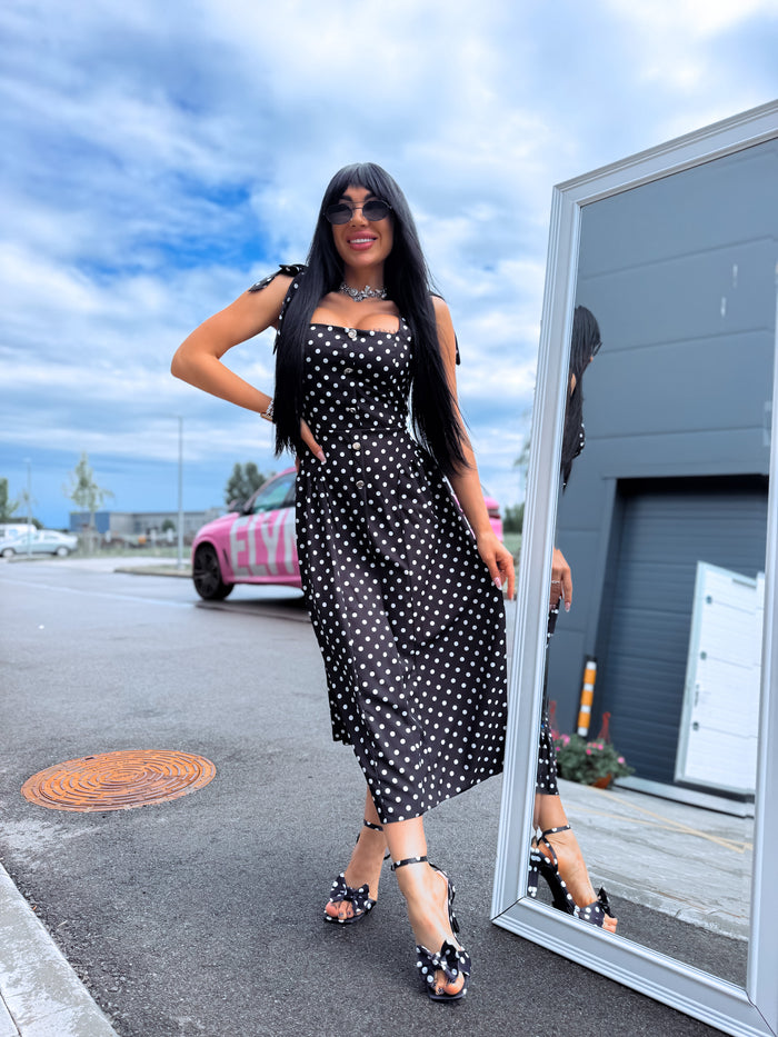 Dress "DOTTED CHARM" 1363 - BLACK
