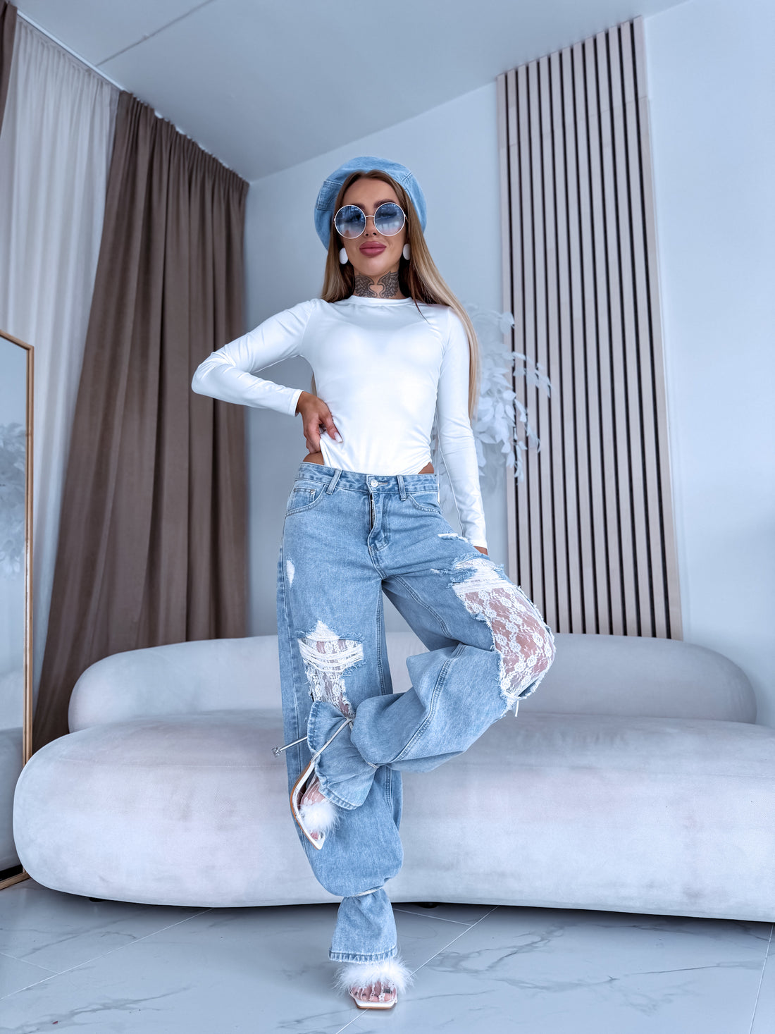 Long Sleeve Bodysuit "BASIC" - WHITE