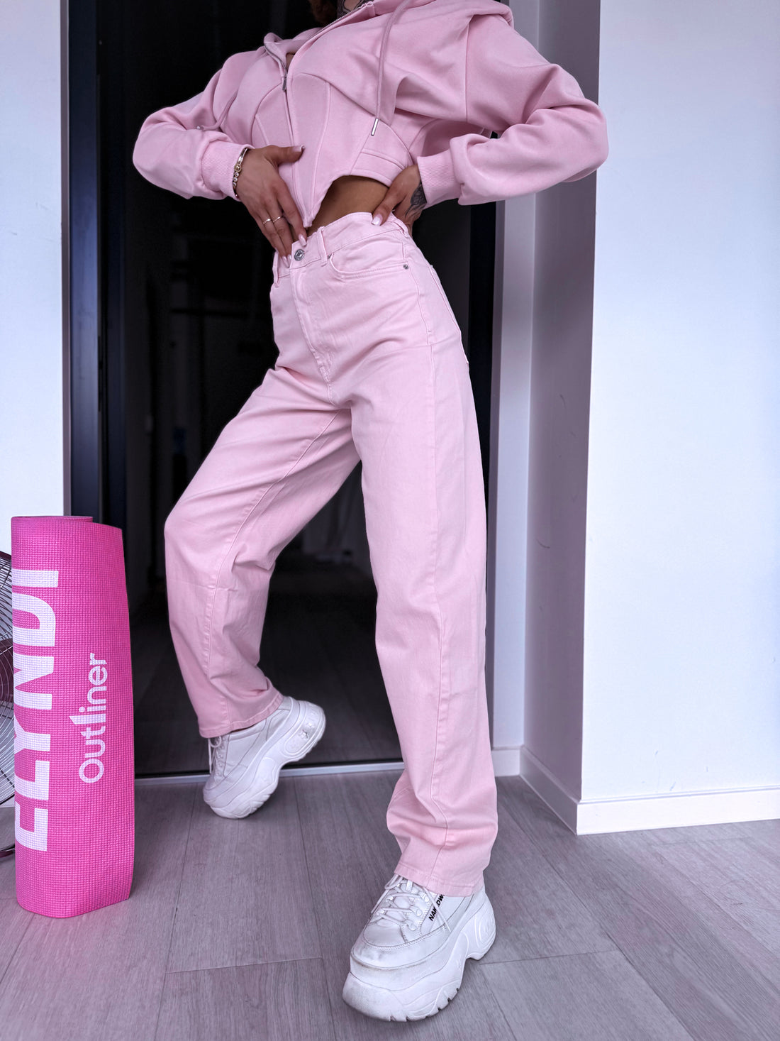 Baggy džinsa bikses "PINK BUBBLE" 9515-1-9