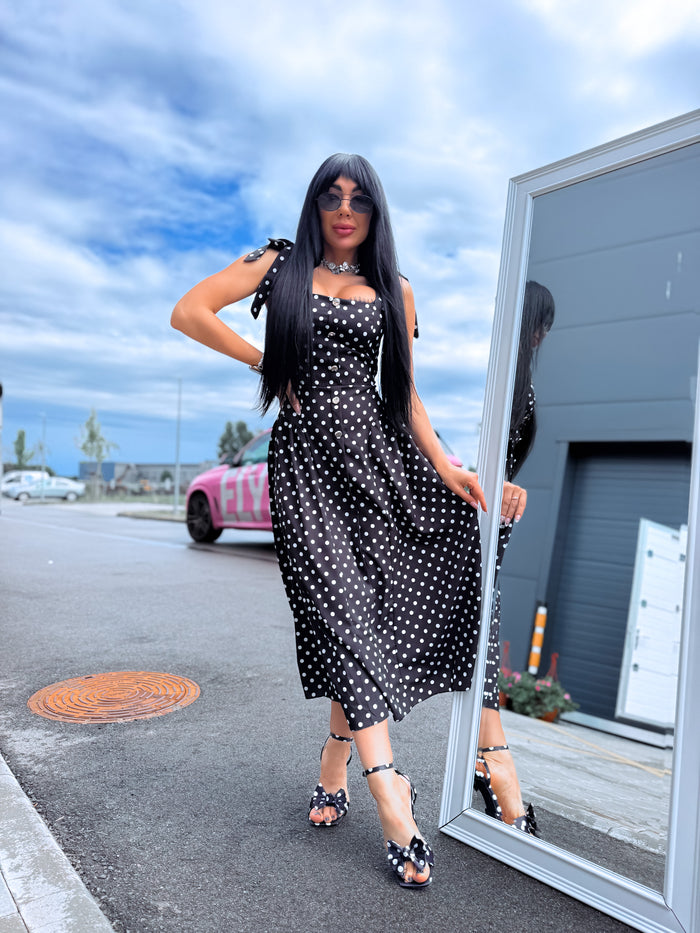 Dress "DOTTED CHARM" 1363 - BLACK