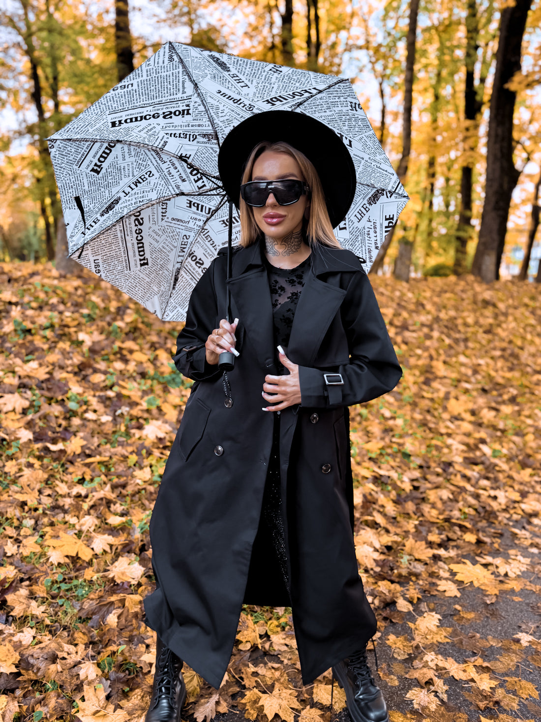 Trench coat "KANEL NA3072" - BLACK