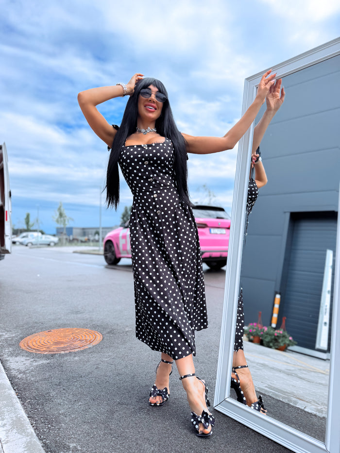 Dress "DOTTED CHARM" 1363 - BLACK
