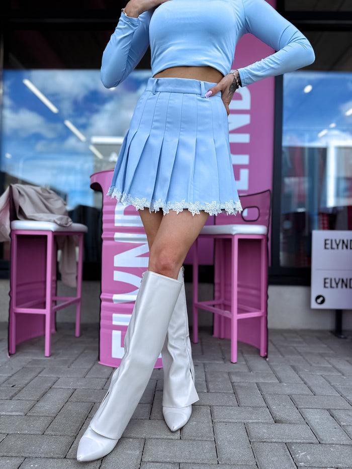 Гофрированные шорты "DAPHNE" 24519 - СВЕТЛО-ГОЛУБЫЕ