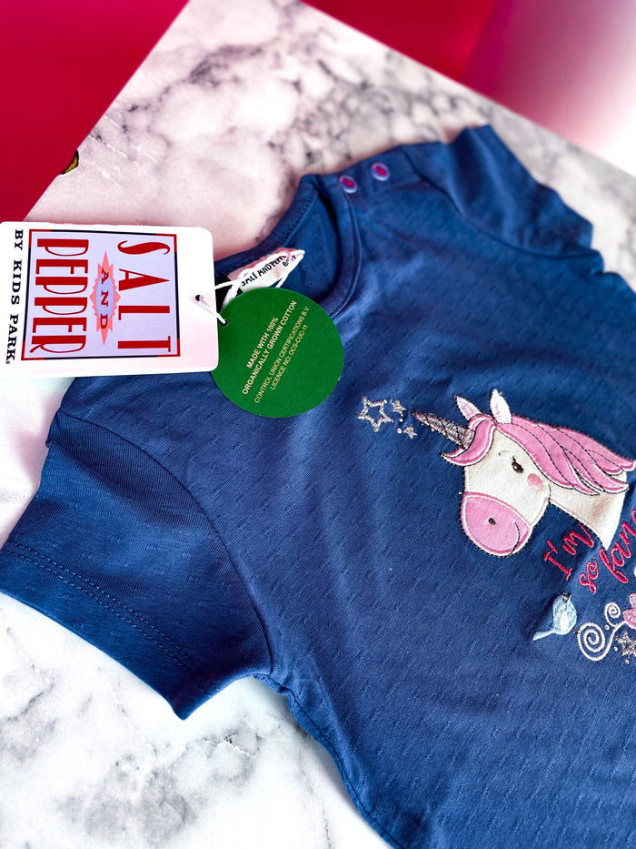 Salt and peper kids, T-shirt with unicorn (age: 6-7 months)