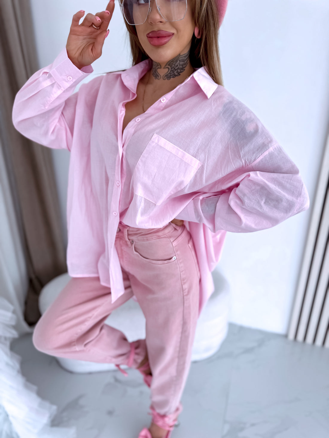 Cotton shirt "APPOINTMENT" H12783 – SOFT PINK