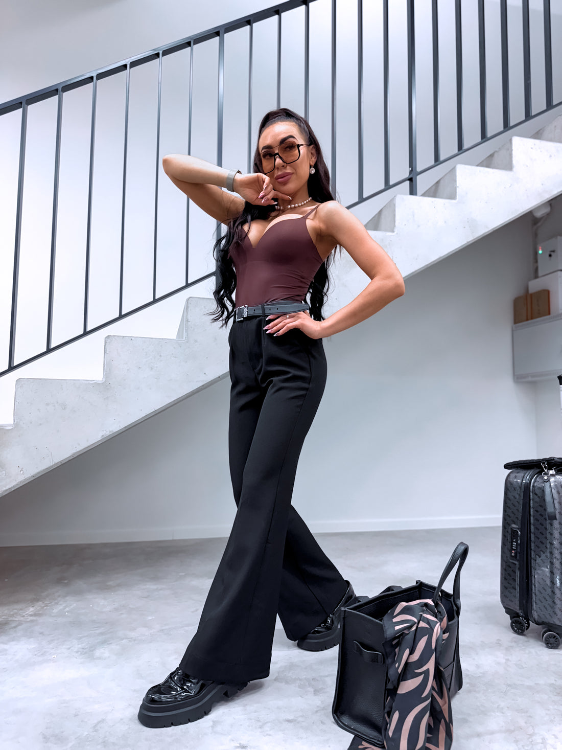 „GRACE LINE VS9006“ medžiaginės kelnės – juodos PRE-ORDER