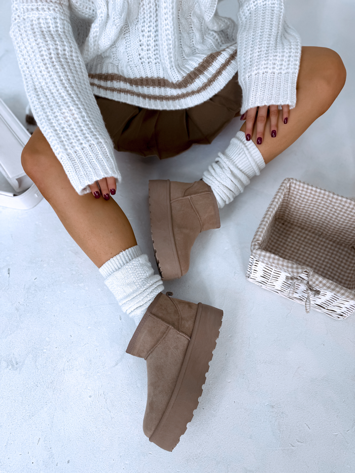KAPUČĪNO ugg tipa zābaki "CLASSIC BEAR"
