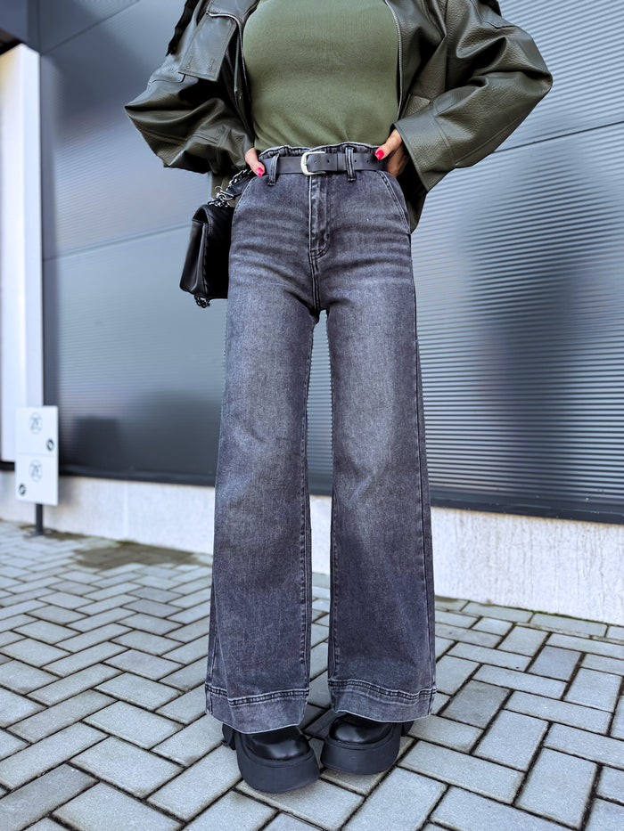 Džinsai "GREY CHARCOAL" T6358-8 + diržas