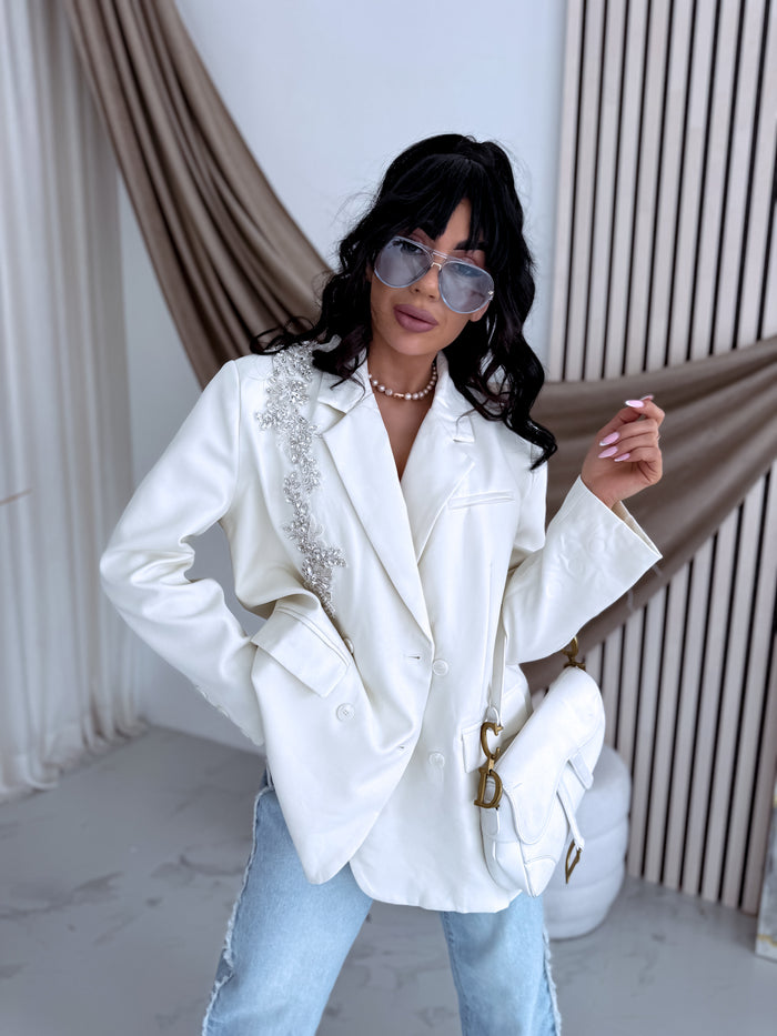 "GLAM LUX" jacket V11120 - CREAM WHITE