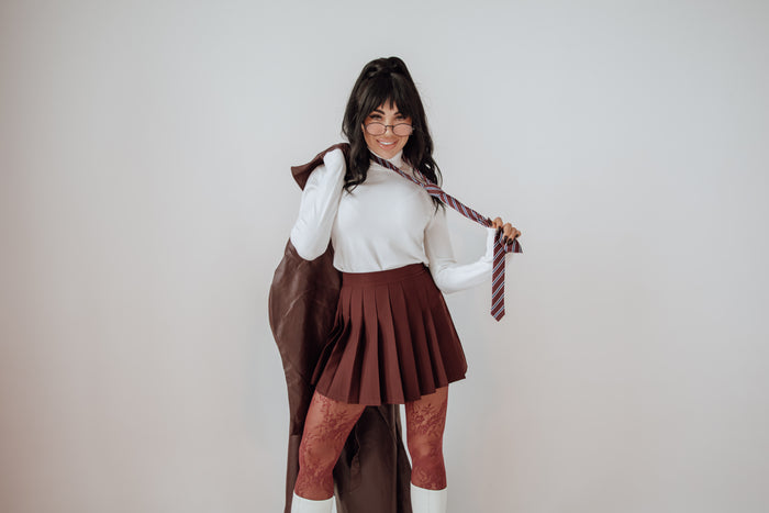 Gofruotas sijonas „MINI ME“ 2191 – BORDO