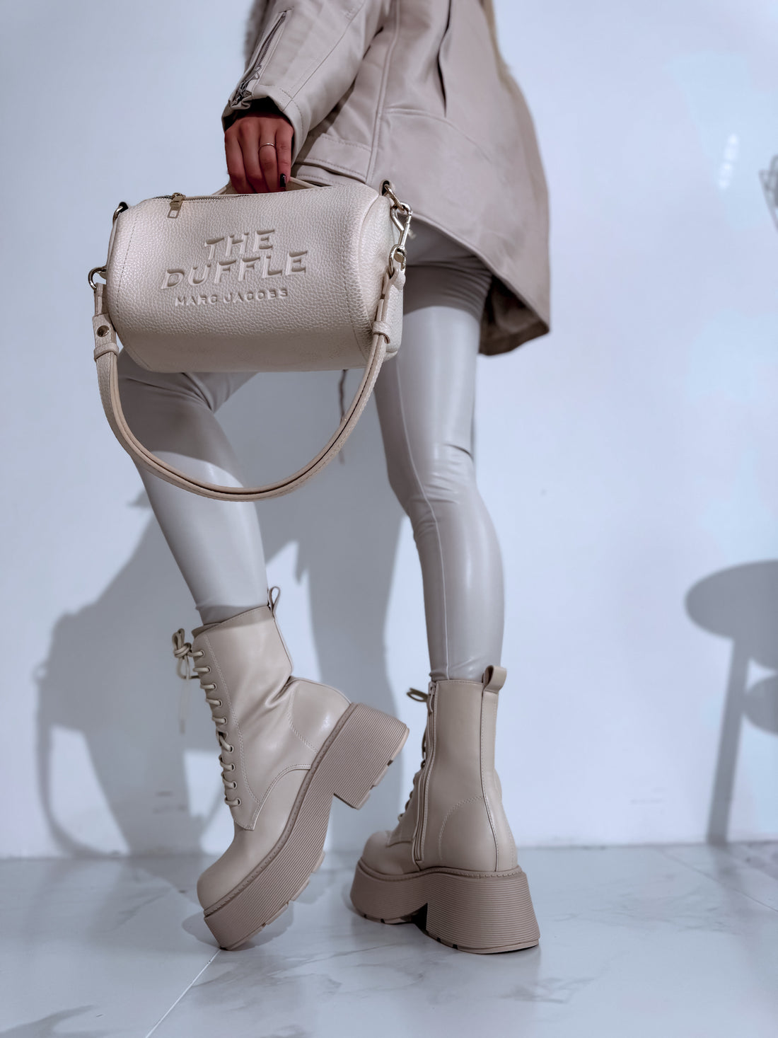 Lace-up boots "LuLu Y2069" - BEIGE 