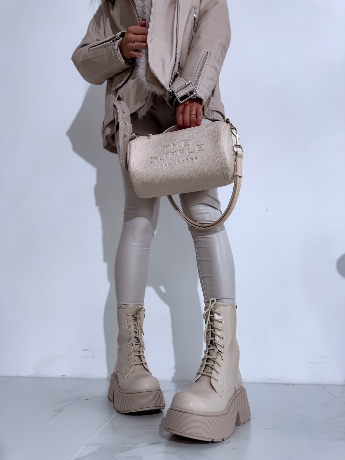 Lace-up boots "LuLu Y2069" - BEIGE 