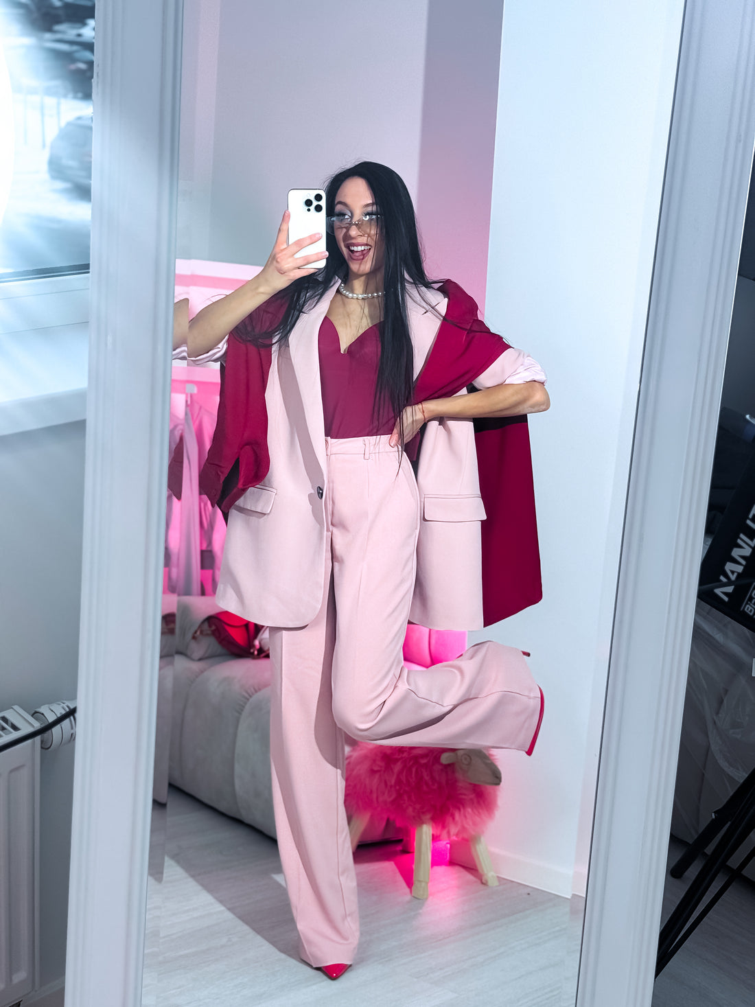 Classic, OLD PINK fabric trousers "SEASON HIT" VS02 
