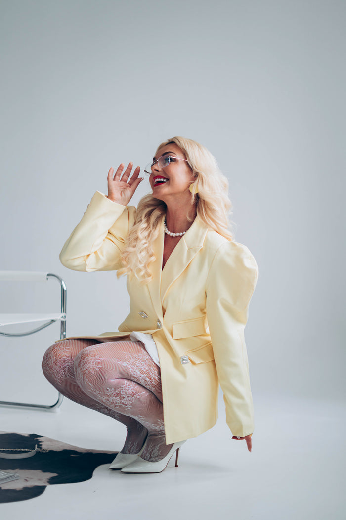 Blazer "LUXE DETAIL V10353" - YELLOW