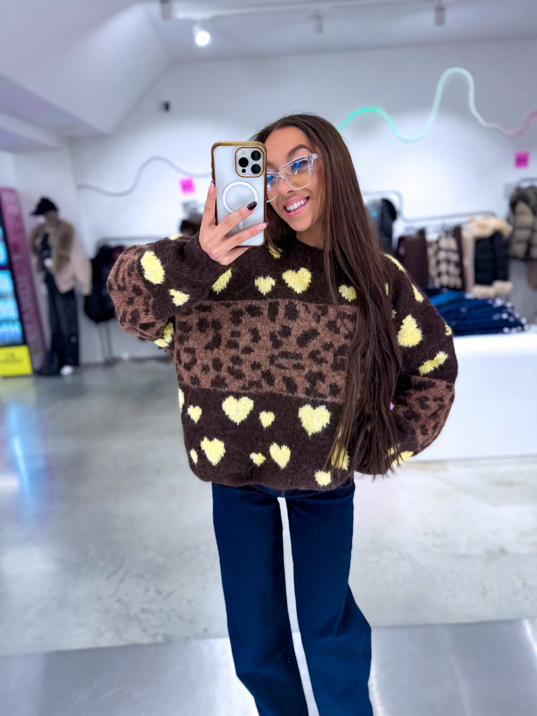Knitted sweater "SWEET REBEL" H607 - CHOCO