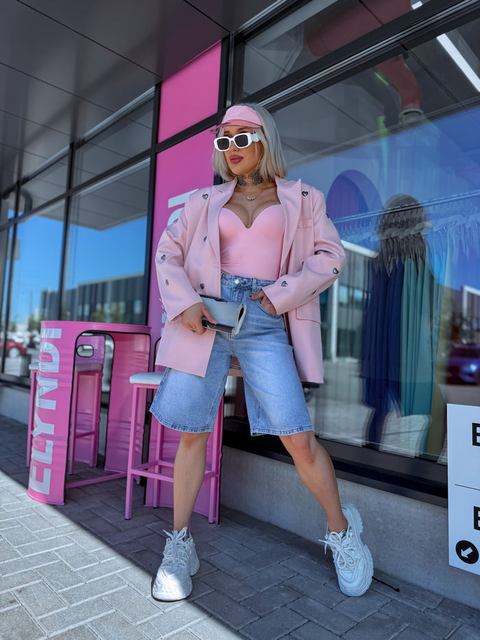Джинсовые шорты "Pink Crush S8064" - СВЕТЛО-ГОЛУБЫЕ