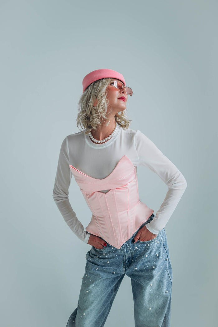 LUX Corset "PALM 13716" - SOFT PINK