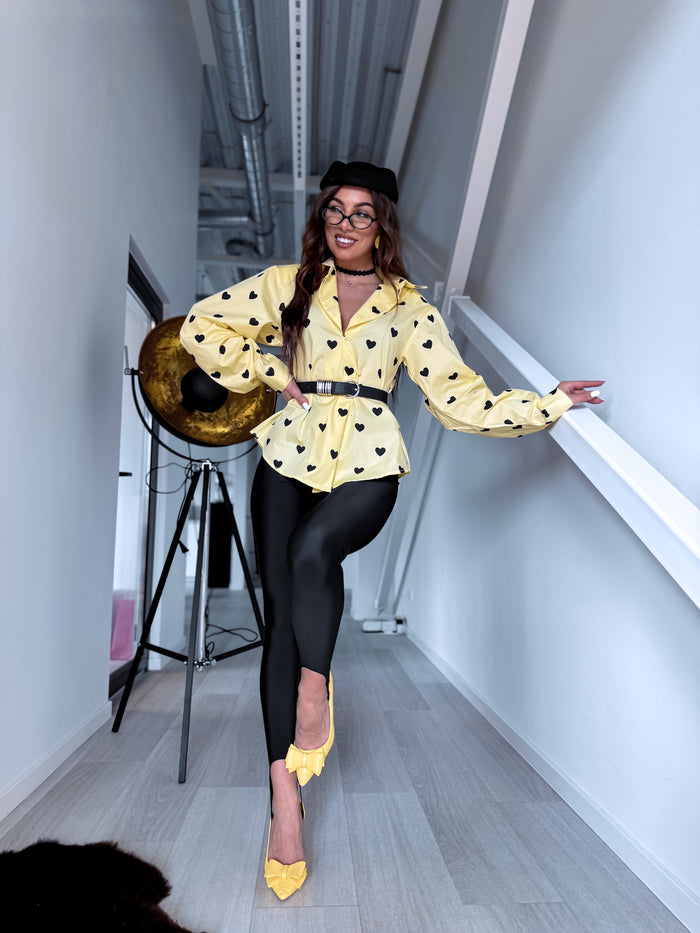 Medvilnės marškiniai "HONEY HEARTS" H13782 - GELTONA