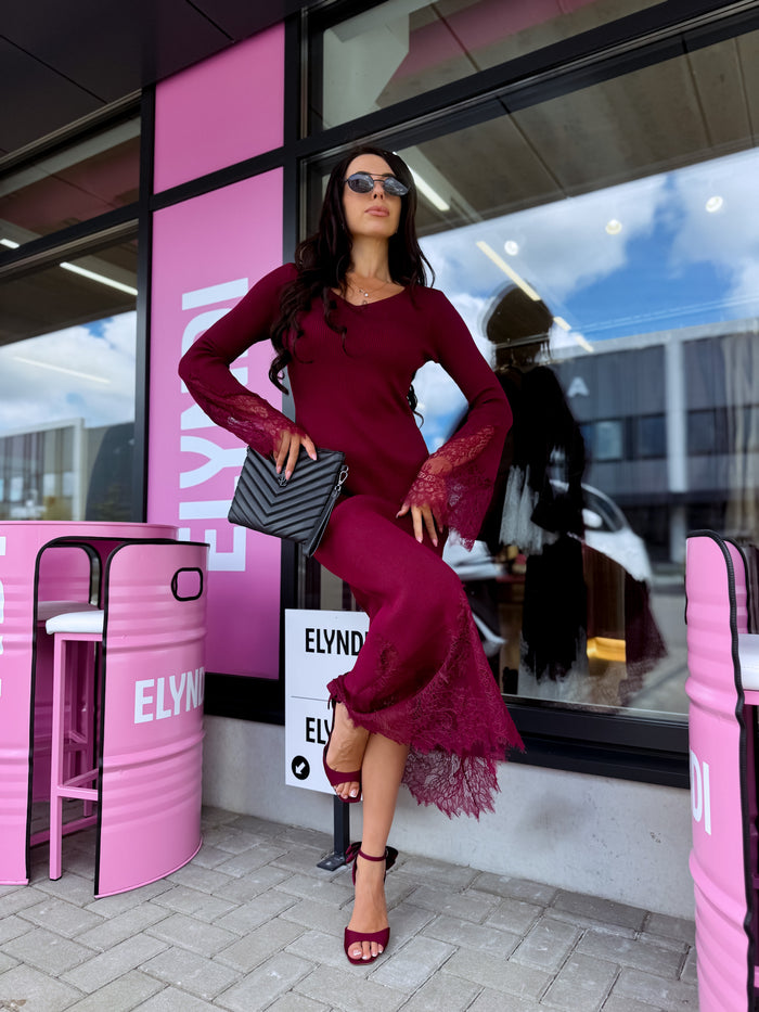 Knitted dress "MA BELLA 4727" - BURGUNDY