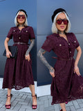 Lace dress "DRAMA SEASON 10329" – BURGUNDY
