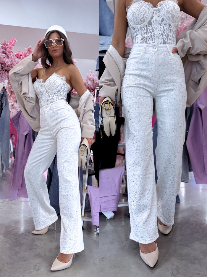 "COSMOPOLITAN HM8652-1" jeans - WHITE