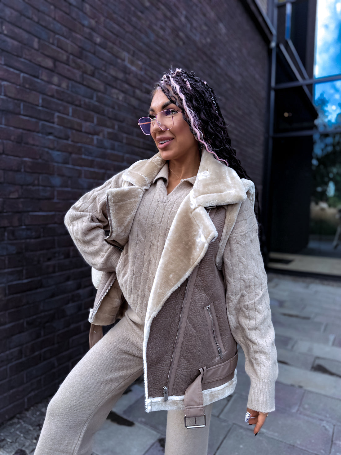 ELYNDI aviator type jacket - cappuccino 