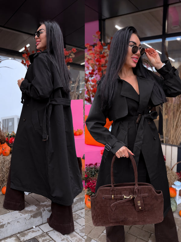 Trench coat "KANEL NA3072" - BLACK