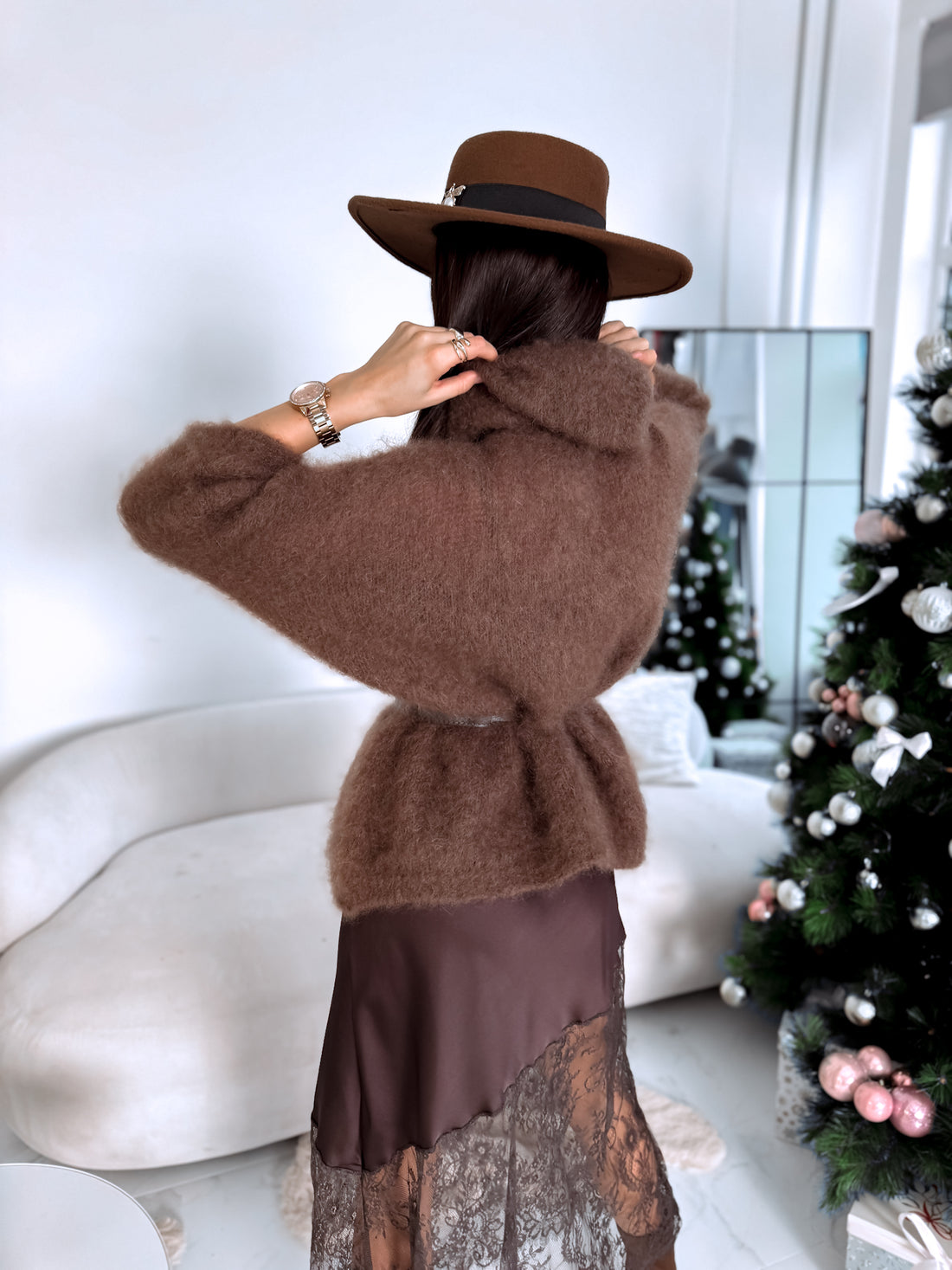 Вязаный джемпер "MOHAIR" - CHOCO
