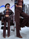 „STRAIGHT FIT“ džinsai XJ548 – CHOCO