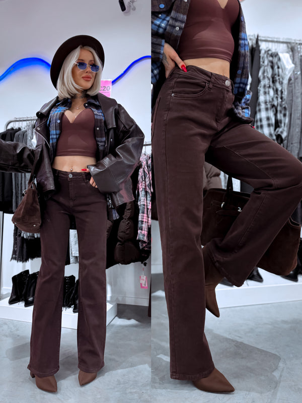 „STRAIGHT FIT“ džinsai XJ548 – CHOCO