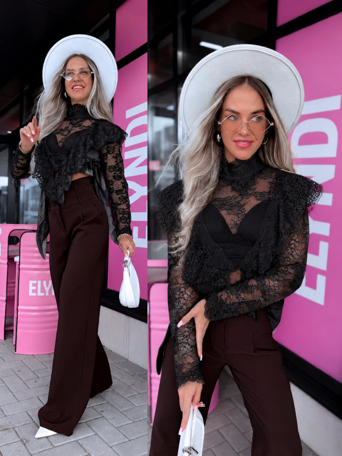 Mežģīņu tops "FORTUNE" W56115 - MELNS