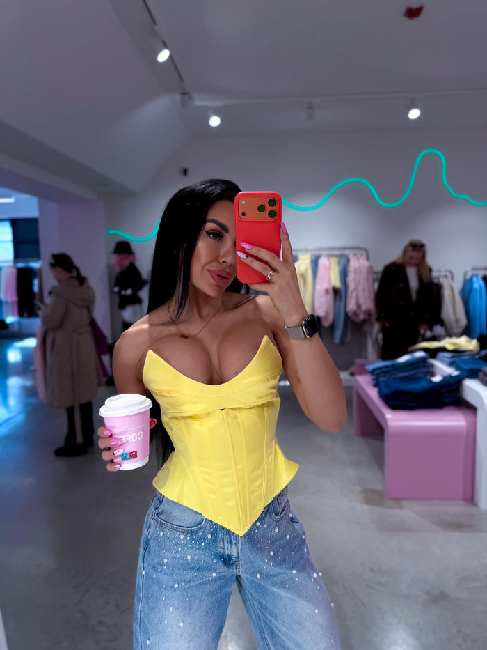 LUX Corset "PALM 13716" - YELLOW