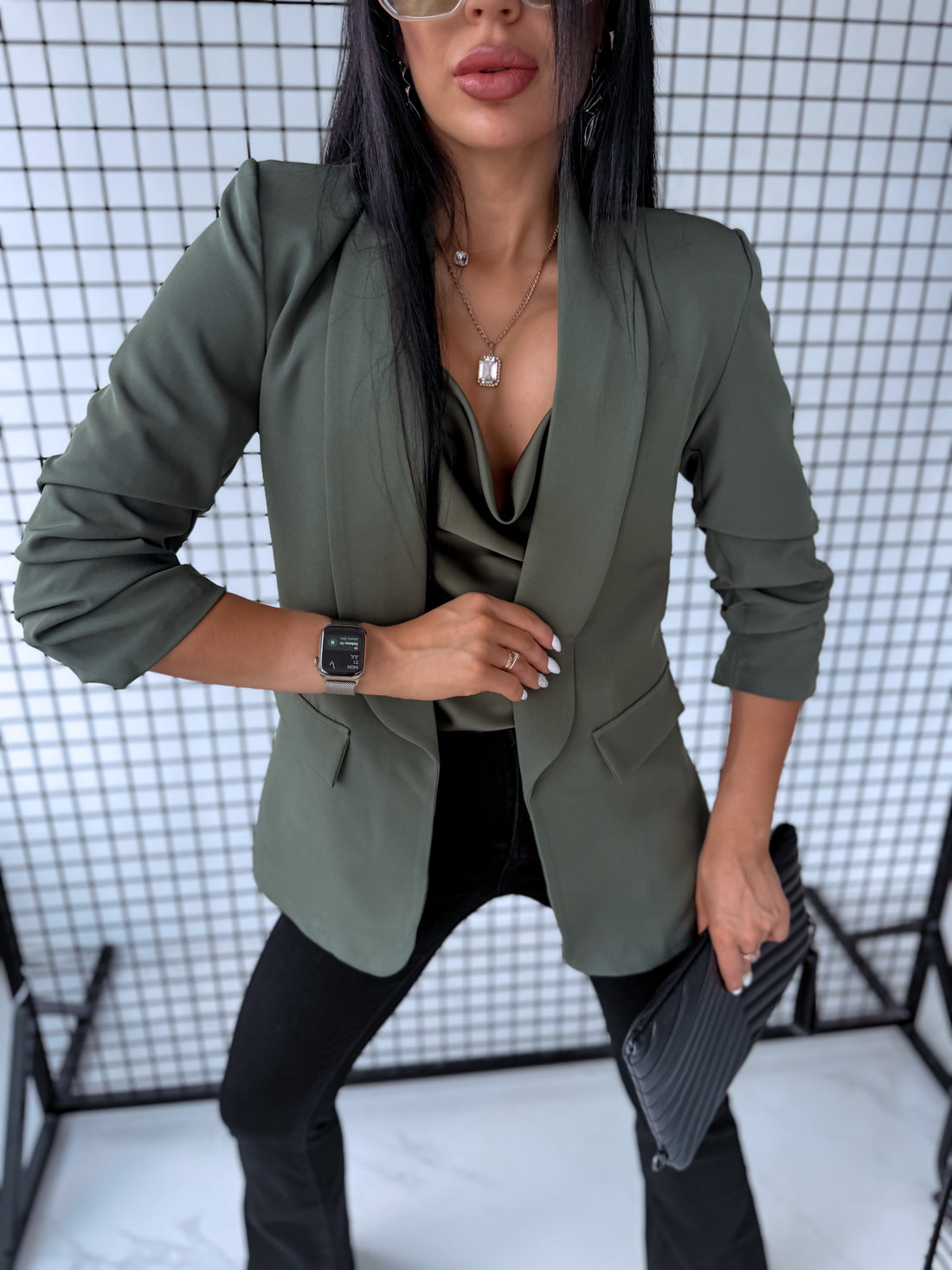 Khaki ONE SIZE blazer + khaki top
