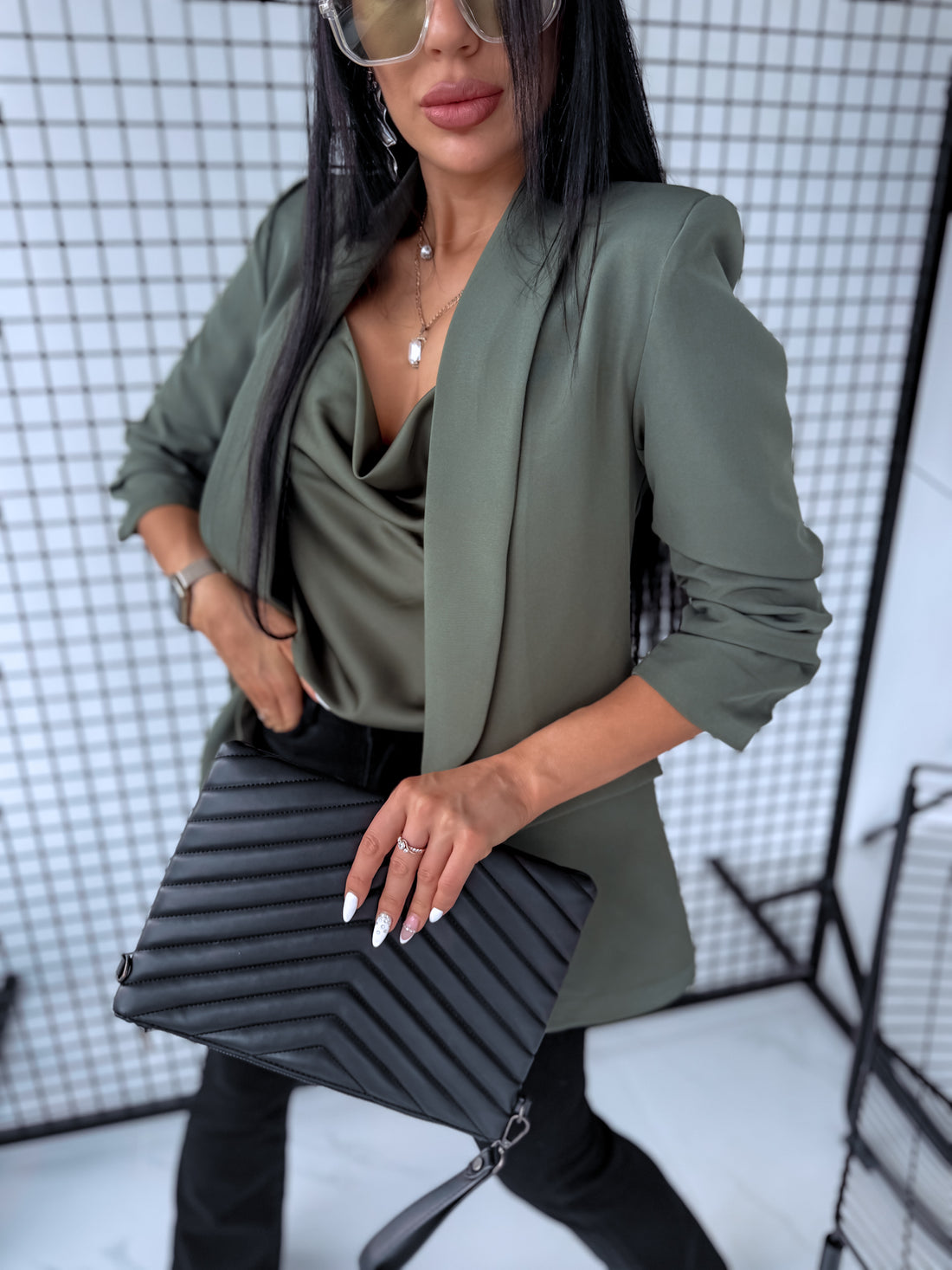 Khaki ONE SIZE blazer + khaki top