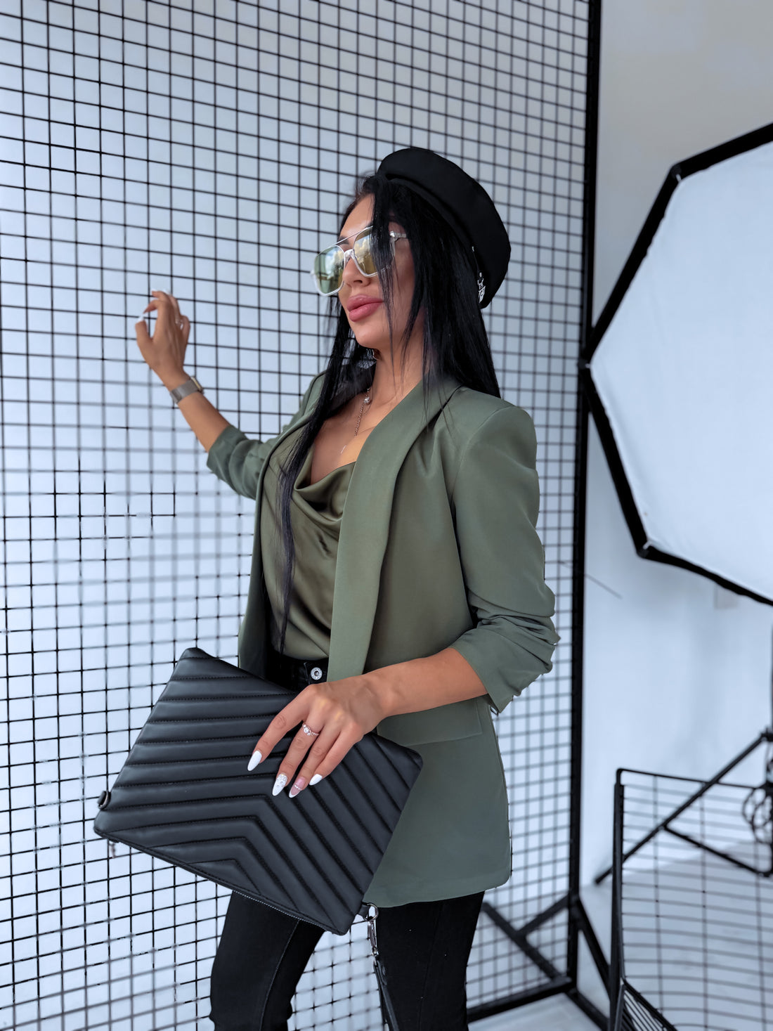 Khaki ONE SIZE blazer + khaki top