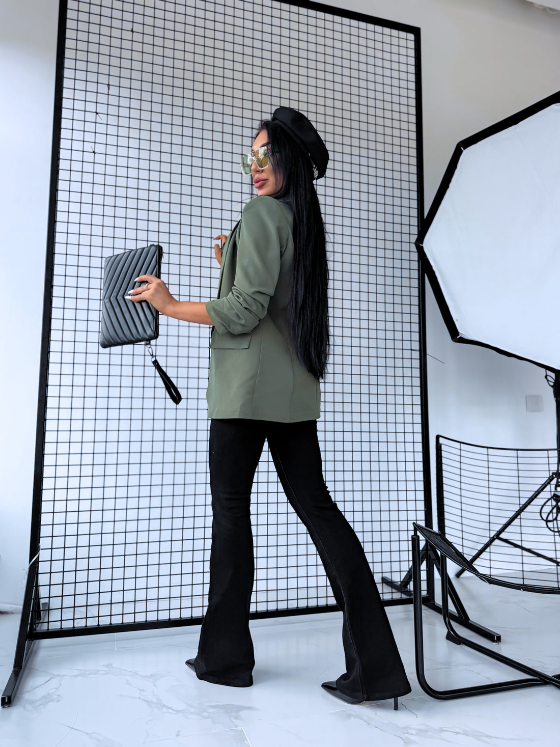 Khaki ONE SIZE blazer + khaki top