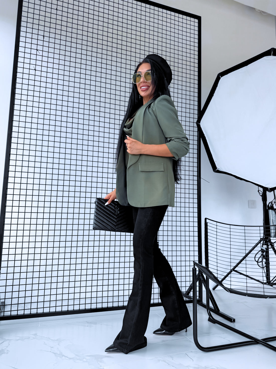 Khaki ONE SIZE blazer + khaki top