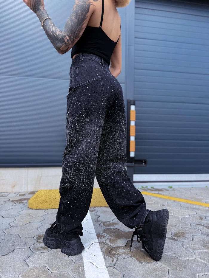 Džinsai "GLAM DENIM" 8762 - TAMSIAI PILKI